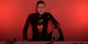 Create meme: latex suit