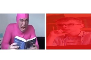 Create meme: pink guy screaming, pink guy, pink guy book
