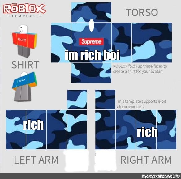 Meme Im Rich Boi Rich Rich All Templates Meme Arsenal Com - roblox arsenal the boi shirt