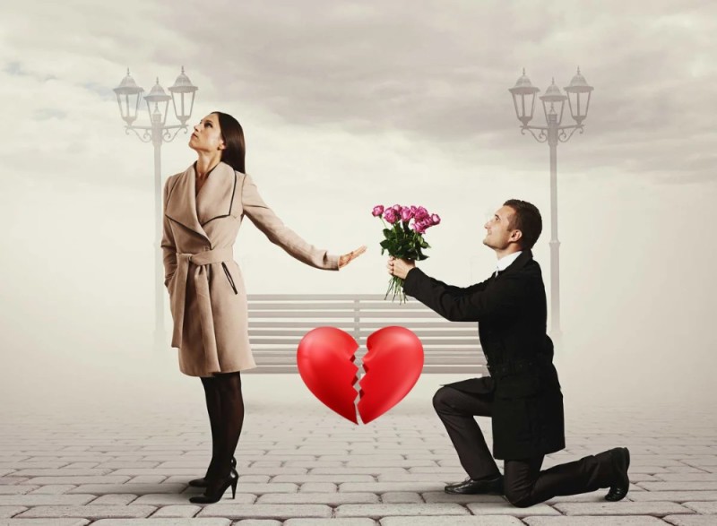 Create meme: woman , the girl proposes to the guy, female male