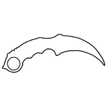 Create meme: kerambit drawing for cutting, drawing of kerambit from cs go, Karambit coloring book for kids