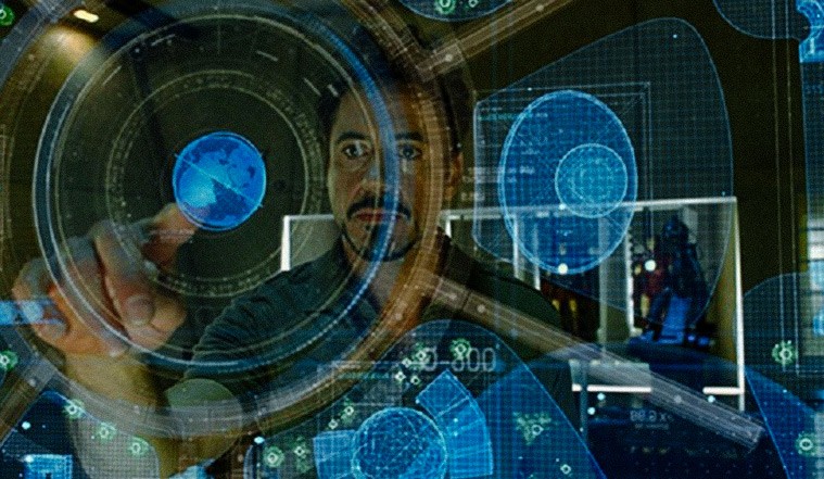 Create meme: holograms of the future, iron man , Tony Stark and Jarvis