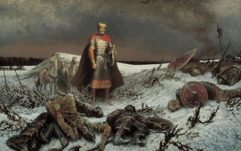 Create meme: evpatiy Kolovrat pictures, painting the dead field by Alexander Nevsky, The dead field Alexander Nevsky