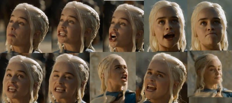 Create meme: daenerys Targaryen , Daenerys mimics, Emilia Clarke daenerys