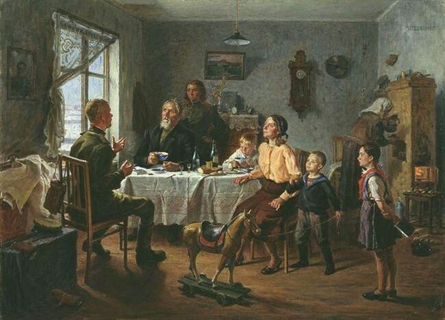 Создать мем: чепцов ефим михайлович, у доктора, чепцов ефим михайлович «среди родных» 1945, картины советских художников