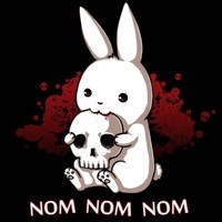 Create meme: cute rabbit , killer rabbit, the skull of a rabbit
