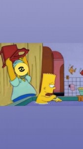 Create meme: Bart Simpson memes, Bart hits Homer with a chair, Homer