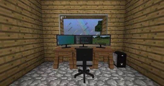 Create meme: minecraft room, interior for minecraft house, pc setup in minecraft