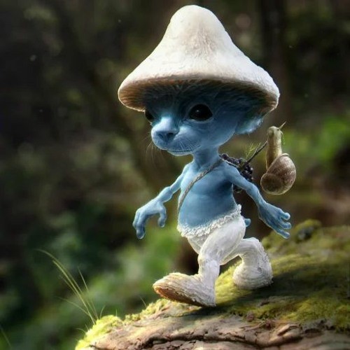 Create meme: smurf in the forest with mushrooms, Smurfs , funny smurf
