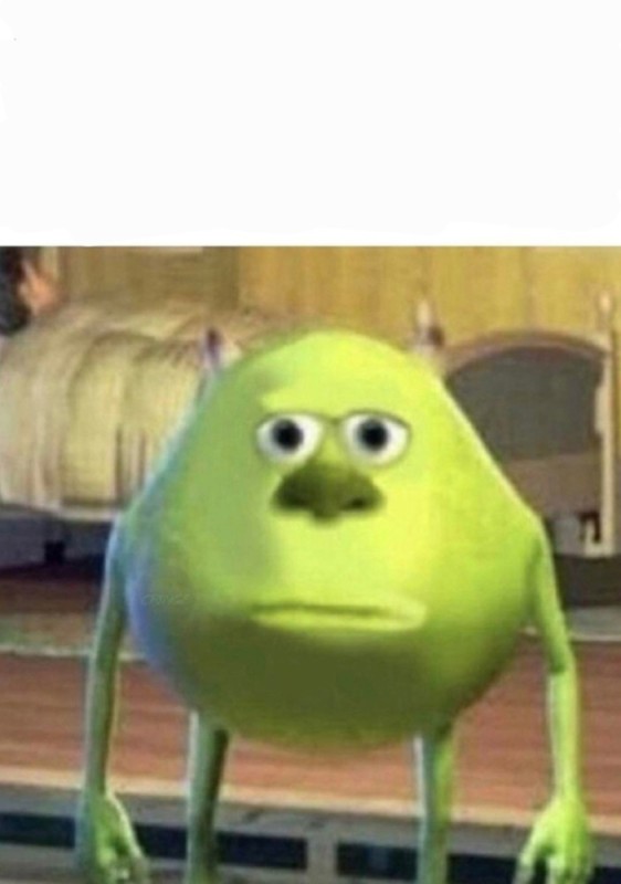 Create meme: Mike wazowski, Mike wazowski meme with the face of Sally, Mike wazowski face Sally