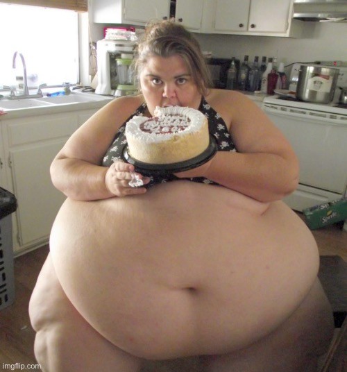 Создать мем: толстая баба, жирные девушки с едой, толстые женщины