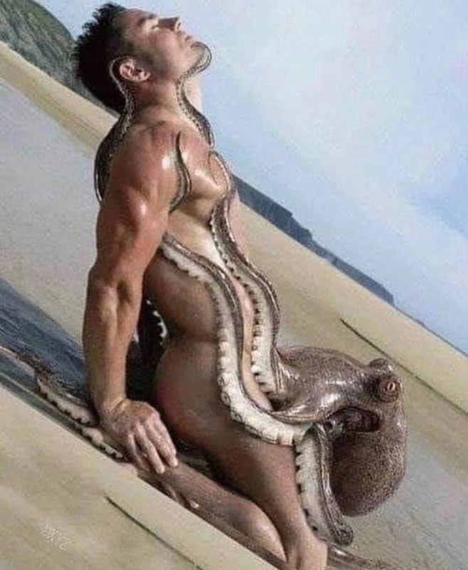 Create meme: octopus , man nude, category