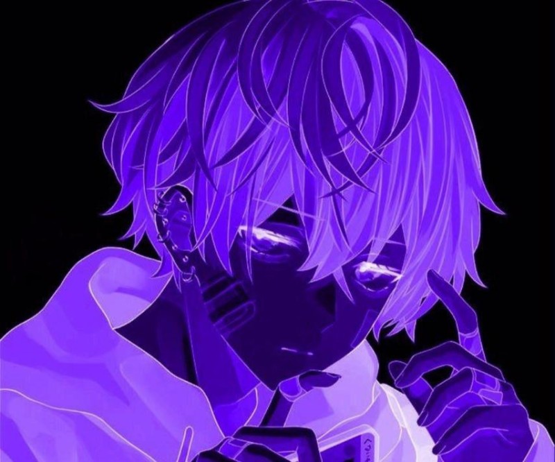 Create meme: purple anime, purple anime avatar, figure 
