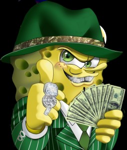 Создать мем: gangsta spongebob, богатый спанч боб, spongebob gangster