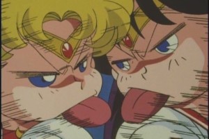 Create meme: sailor moon Bunny and Rei, sailor moon season 1 episode 1, Usagi and Mamoru