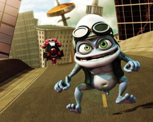 Create meme: frog crazy, crazy frog