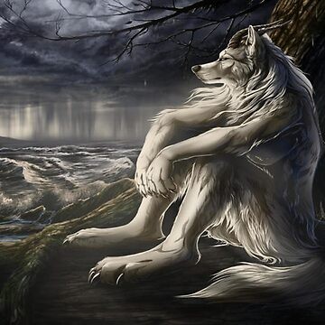 Create meme: grey wolf , anime, werewolf fantasy