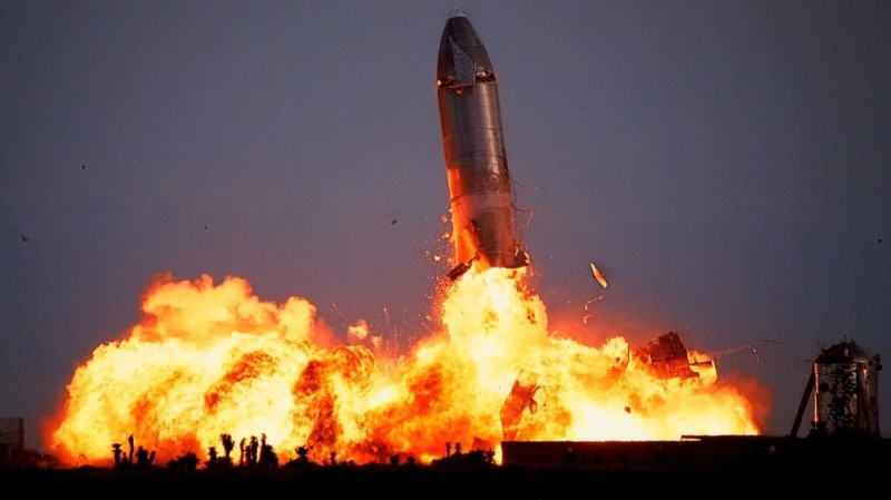 Create meme: starship sn10, rocket explosion, spacex Elon rocket