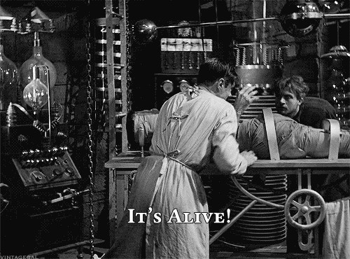 Create meme: Dr. Frankenstein it's alive, frankenstein 1931 it's alive, Dr. frankenstein 1931