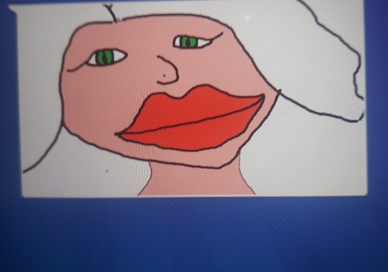 Create meme: woman's face drawing, drawing of a girl, lips 