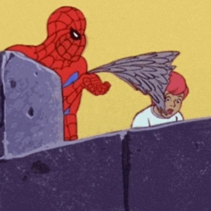 Создать мем: мем спайдермен, гифка человек паук, кривой человек паук мем