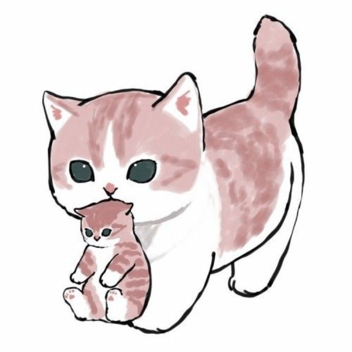 Создать мем: иллюстрация кошка, рисунки животных милые, милые котики рисунки