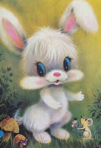 Create meme: bunny postcard, a postcard with a bunny, Bunny