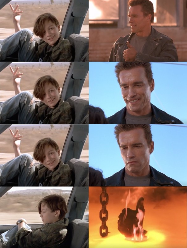 Create meme: terminator , Edward Furlong the Terminator, a frame from the movie