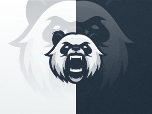 Создать мем: панда лого, angry panda, злая панда logo