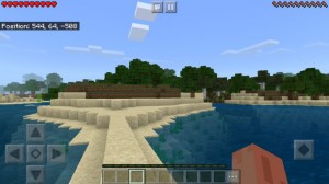 Create meme: mcpe, minecraft led to a wide river, Screenshot