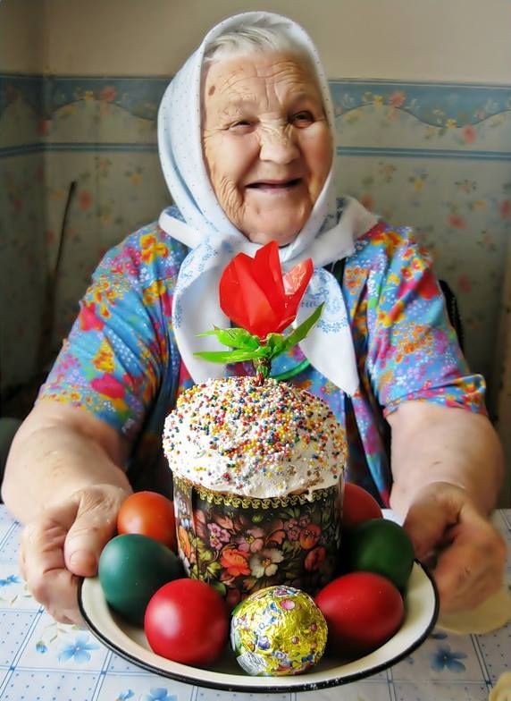 Create meme: grandma , cake, Easter 