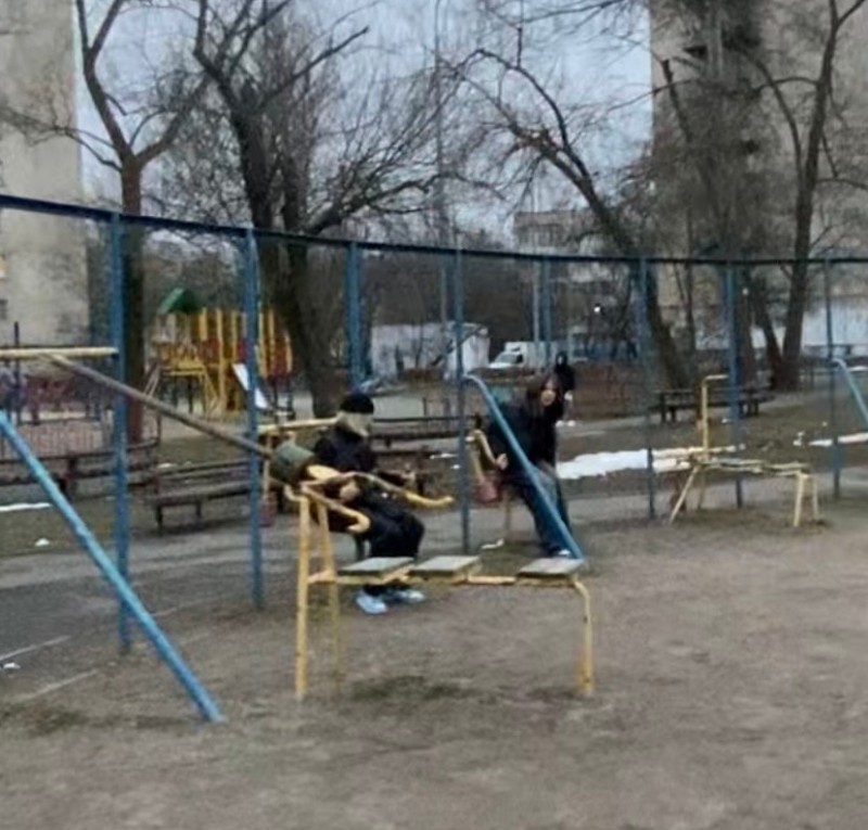 Create meme: Playground workout , the Soviet workshop site, workout area 