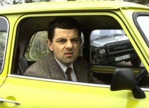 Create meme: mr bean cars collection, Mr. Bean, Mr. bean behind the wheel photo