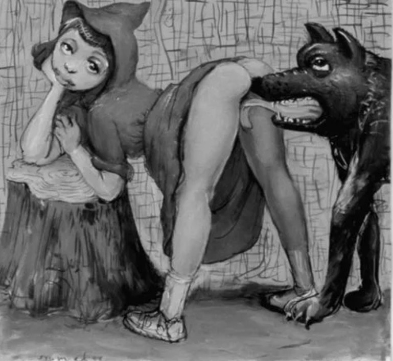 Create meme: Little Red Riding Hood and the Grey Wolf xxx