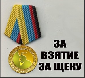 Create meme: the medal of merit, medal for the capture of the cheek