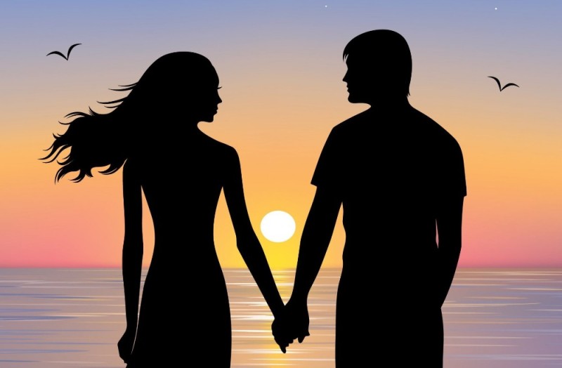 Create meme: silhouette of a man and a woman together, man and woman silhouette, couple in love silhouette