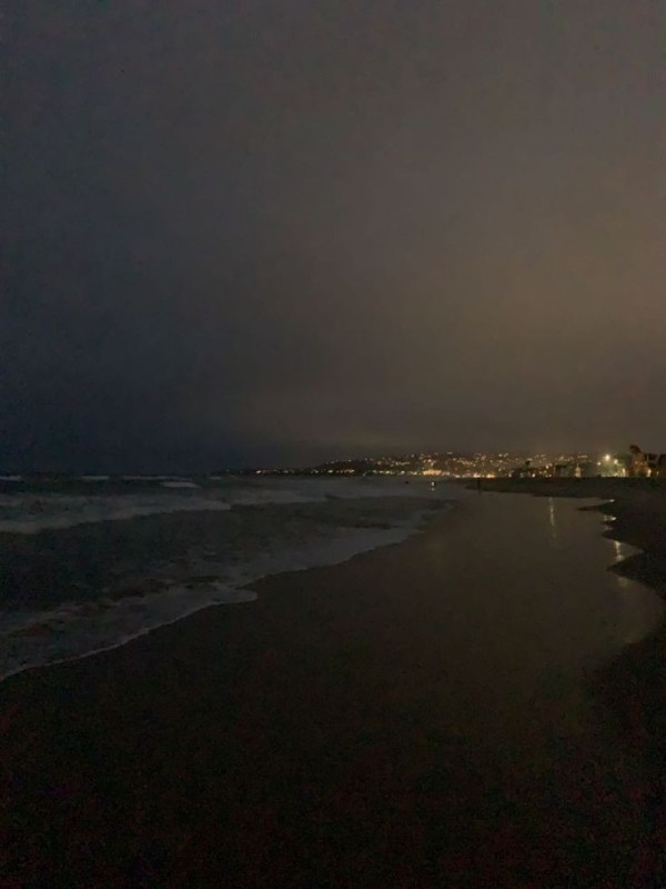 Create meme: sea at night, beach , dark