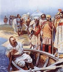 Создать мем: иоанн цимисхий византийский император, встреча князя святослава с иоанном цимисхием, походы князя святослава