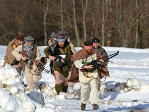 Create meme: commandos in the Arctic, reconstruction of Wehrmacht winter, military reconstruction