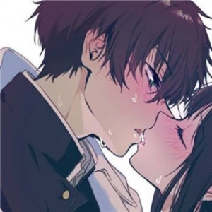 Create meme: cute anime couples, granted anime kiss, couple anime
