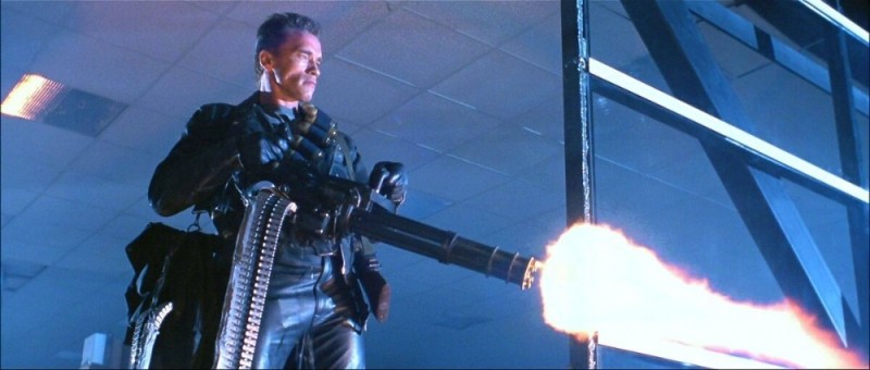 Create meme: Terminator 2: Judgment Day, terminator , minigun M134 terminator