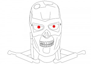 Create meme: terminator drawings pencil step by step, pictures of terminator drawings, mask terminator coloring