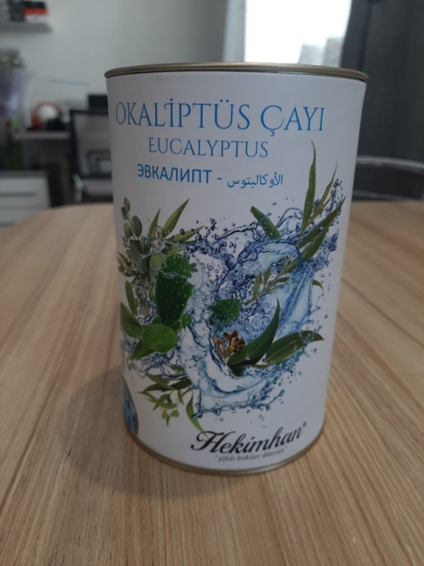 Создать мем: чай прессованный "hekimhan" эвкалиптовый 170 гр 1/48 банка, листья эвкалипта, чай хекимхан эвкалипт