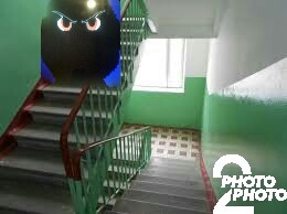 Create meme: the wall in the stairwell, entrance
