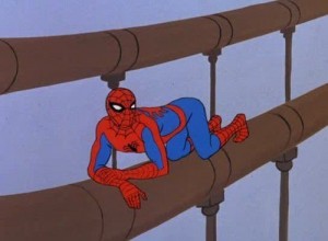 Создать мем: spider man мультик 1994, человек паук с молотком мем, мультсериал человек паук 1970