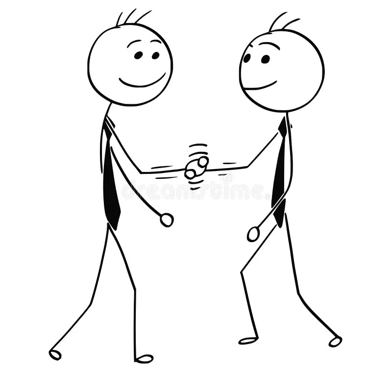 Create meme: handshake little men, the little men say hello, Friendship of two little men drawing