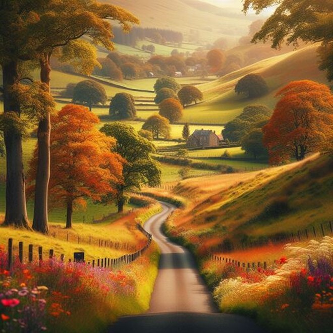 Create meme: Mike Sawad paintings autumn, painting autumn, landscape background