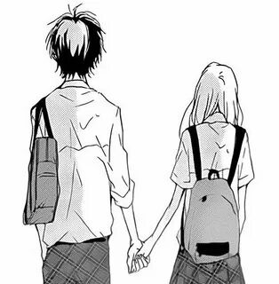 Create meme: manga couples, Manga holding hands, anime cb together