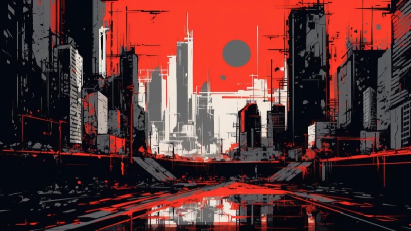 Create meme: The black and red city, the urban landscape , Red city
