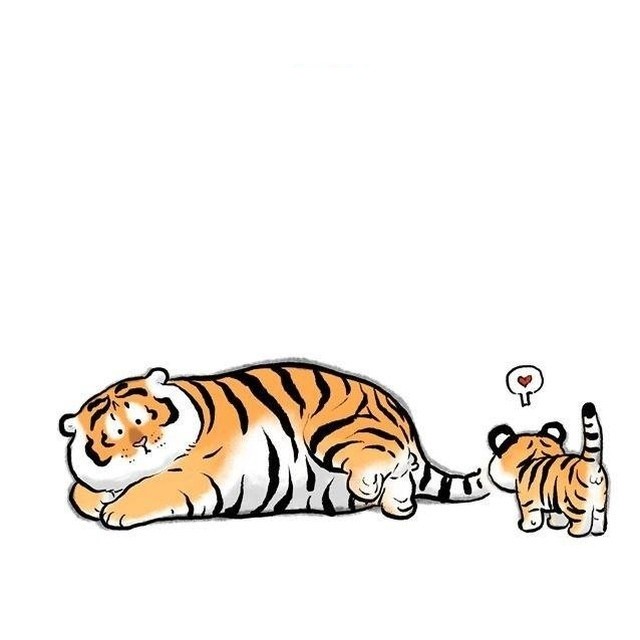 Создать мем: тигр милый, толстый тигр, рисунок тигра